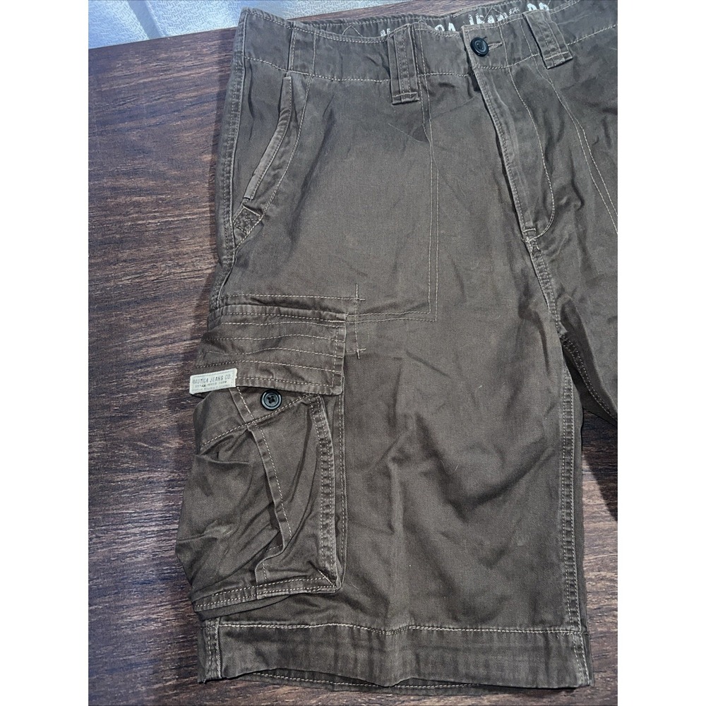 Nautica Jeans Co Men's Y2K Baggy Cargo Shorts Size 36 Dark Brown - Picture 4 of 8